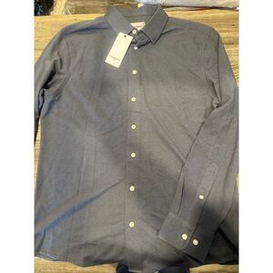 Men's Long Sleeve Casual Dress Shirt - Goodfellow & Co Dark Blue Medium. NWT. O